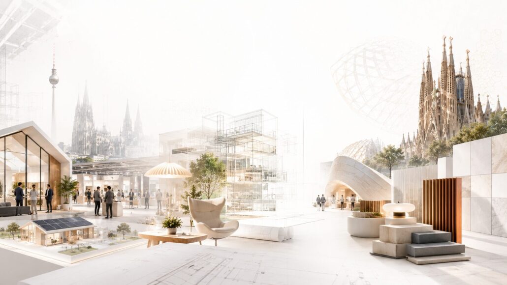 Baumessen 2026 weltweit: Light + Building, Salone del Mobile Mailand, Barcelona Capital Mundial de la Arquitectura. Alle wichtigen Termine, Aussteller und Trends aus Deutschland, Spanien und Italien.